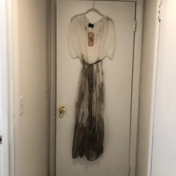 Flowy Grecian style maxi silk lined dress - Picture 5 of 10